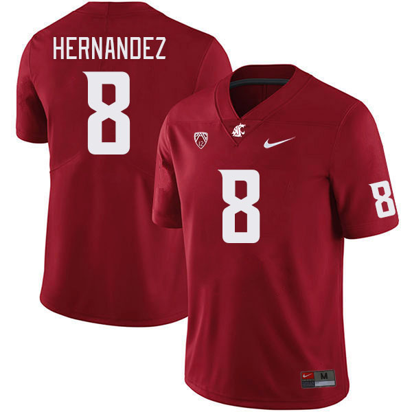 Men #8 Carlos Hernandez Washington State Cougars College Football Jerseys Stitched Sale-Crimson - Click Image to Close